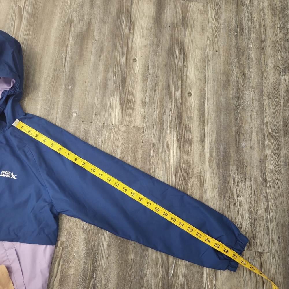 Eddie Bauer Youth L 14/16 Windbreaker Water Resistant Rain Jacket Blue Purple - Picture 11 of 14